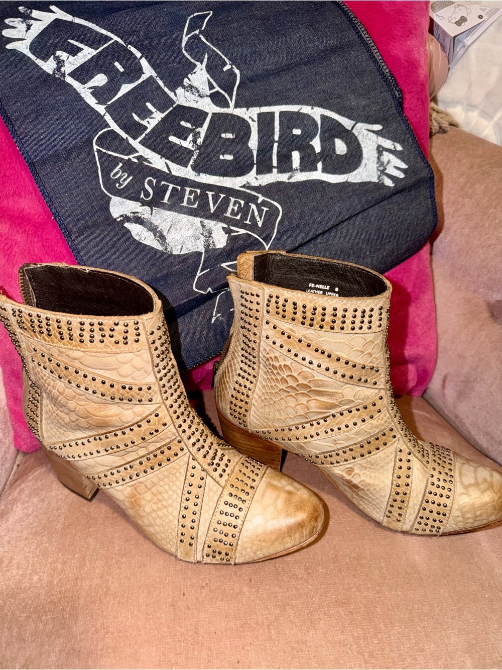 Freebird by Steven Tan Studded Ankle Boots
